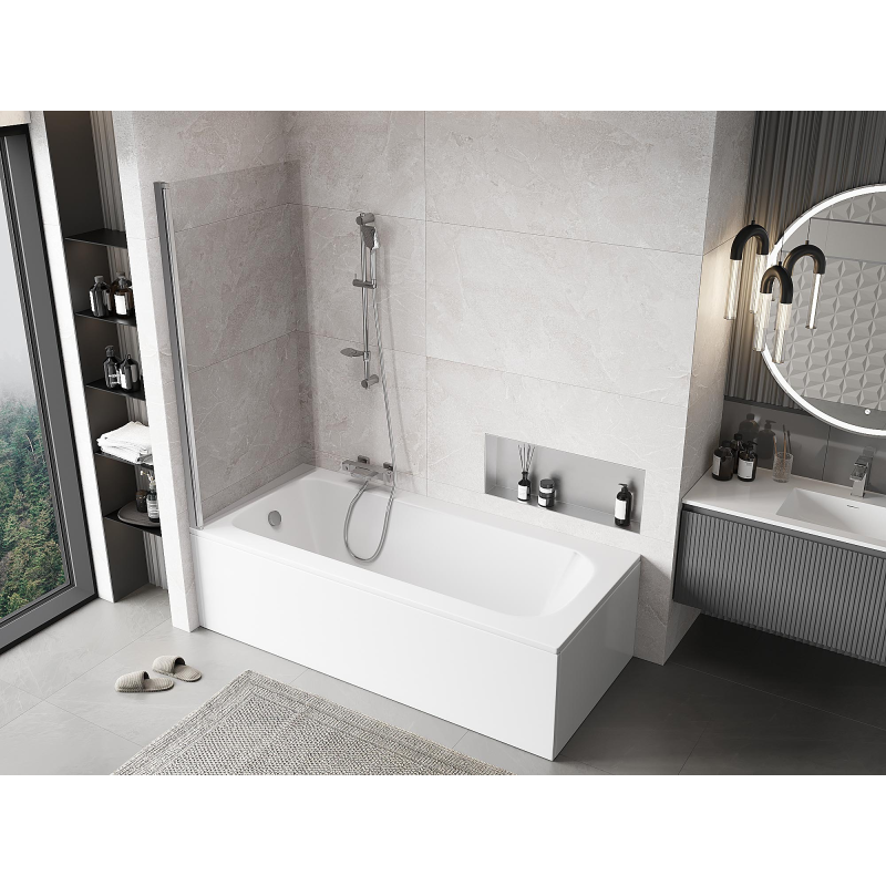 Mexen Mist shower screen 1-wing 90 x 150 cm, transparent, chrome - 8A9-090-001-01-00