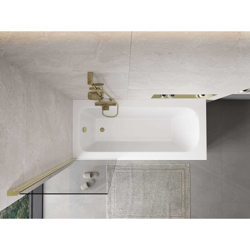 Mexen Mist 1-wing shower screen 60 x 150 cm, transparent, gold - 8A9-060-001-50-00