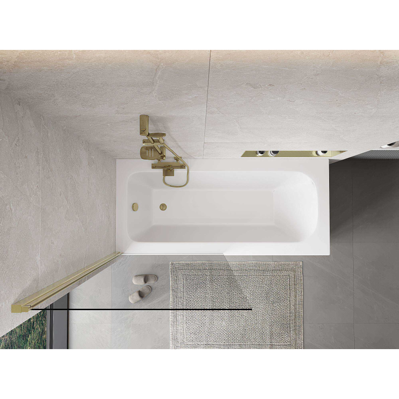 Mexen Mist shower screen 1-wing 90 x 150 cm, transparent, gold - 8A9-090-001-50-00