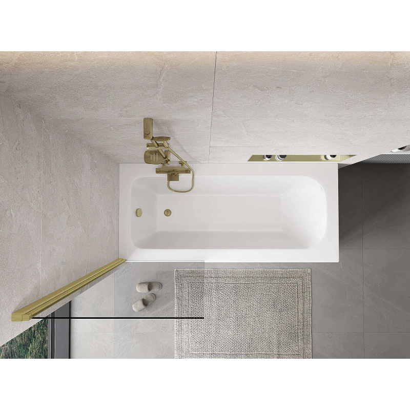 Mexen Mist 1-wing shower screen 70 x 150 cm, transparent, brushed gold - 8A9-070-001-55-00