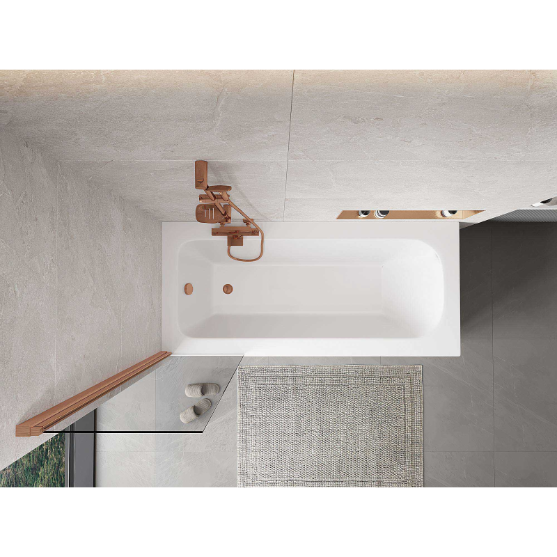 Mexen Mist 1-wing shower screen 50 x 150 cm, transparent, brushed copper - 8A9-050-001-65-00