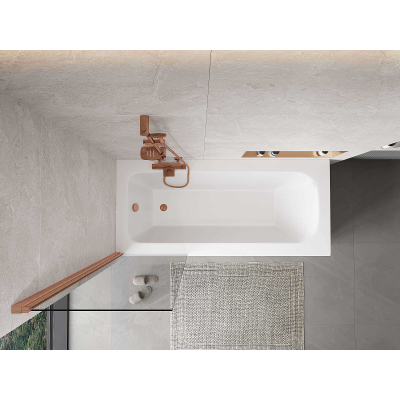 Mexen Mist 1-wing shower screen 60 x 150 cm, transparent, brushed copper - 8A9-060-001-65-00