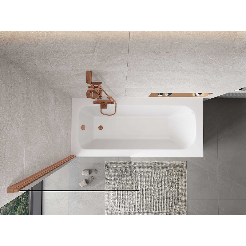 Mexen Mist 1-wing shower screen 80 x 150 cm, transparent, brushed copper - 8A9-080-001-65-00