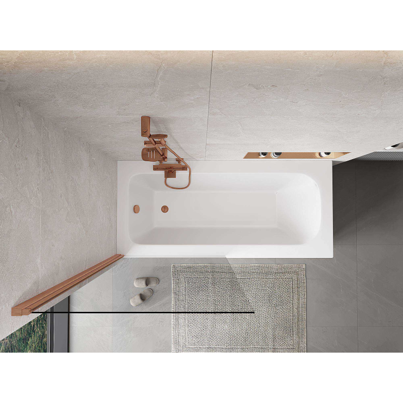 Mexen Mist shower screen 1-wing 90 x 150 cm, transparent, brushed copper - 8A9-090-001-65-00