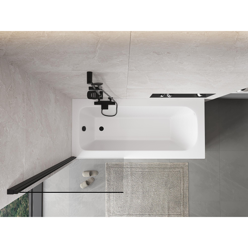 Mexen Mist shower screen 1-panel 70 x 150 cm, transparent, black - 8A9-070-001-70-00