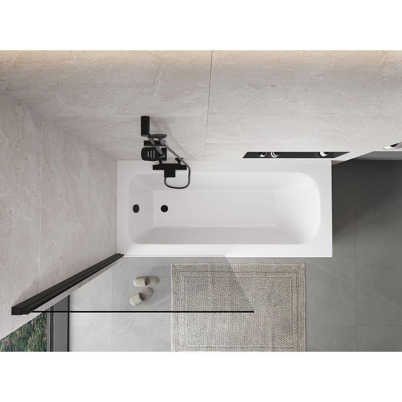 Mexen Mist Shower Screen 1-Wing 90 x 150 cm, Transparent, Black - 8A9-090-001-70-00