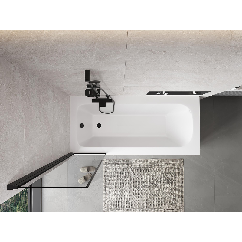 Mexen Mist 1-wing Left Shower Screen 50 x 150 cm, Black Frame, Black - 8A9-050-001-70-70-L