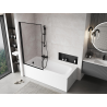 Mexen Mist 1-wing Left Bath Screen 90 x 150 cm, Black Frame, Black - 8A9-090-001-70-70-L