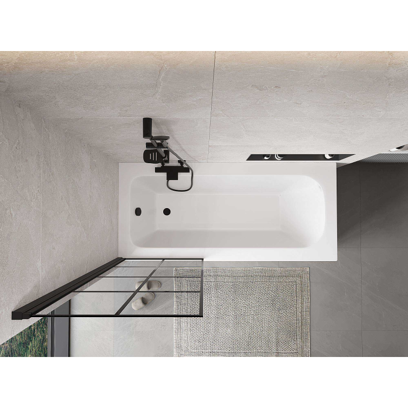 Mexen Mist shower screen single-wing left 70 x 150 cm, black grid, black - 8A9-070-001-70-77-L