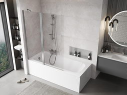 Mexen Mist 2-panel shower screen 130 x 150 cm, transparent, chrome - 8A9-130-011-01-00