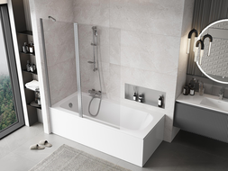 Mexen Mist 2-panel bath screen 140 x 150 cm, transparent, chrome - 8A9-140-011-01-00