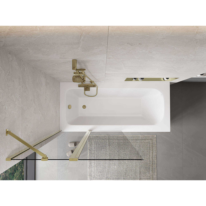 Mexen Mist shower screen 2-winged 100 x 150 cm, transparent, gold - 8A9-100-011-50-00