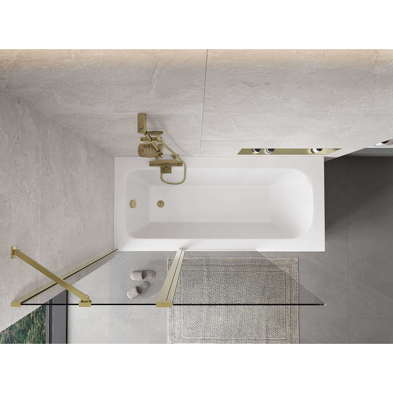 Mexen Mist 2-panel shower screen 120 x 150 cm, transparent, gold - 8A9-120-011-50-00