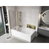 Mexen Mist 2-Panel Bath Screen 140 x 150 cm, Transparent, Gold - 8A9-140-011-50-00