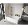 Mexen Mist 2-panel shower screen 140 x 150 cm, transparent, brushed gold - 8A9-140-011-55-00