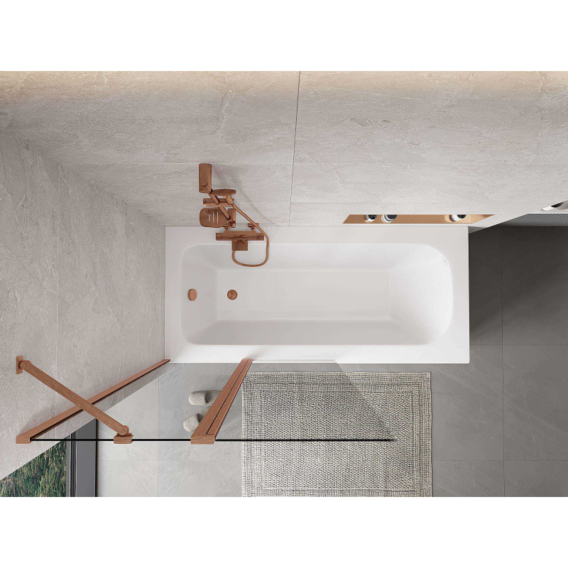 Mexen Mist 2-wing Shower Screen 100 x 150 cm, Transparent, Brushed Copper - 8A9-100-011-65-00