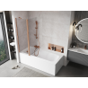 Mexen Mist 2-panel bath screen 120 x 150 cm, transparent, brushed copper - 8A9-120-011-65-00