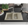 Mexen Gaspar granite sink 1.5-bowl with drainer and Duero kitchen faucet, beige - 6507-69-671600-00