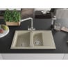 Mexen Gaspar granite sink 1.5-bowl with drainer and Duero kitchen tap, beige - 6507-69-671600-00