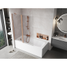 Mexen Mist 2-wing shower screen 130 x 150 cm, transparent, brushed copper - 8A9-130-011-65-00