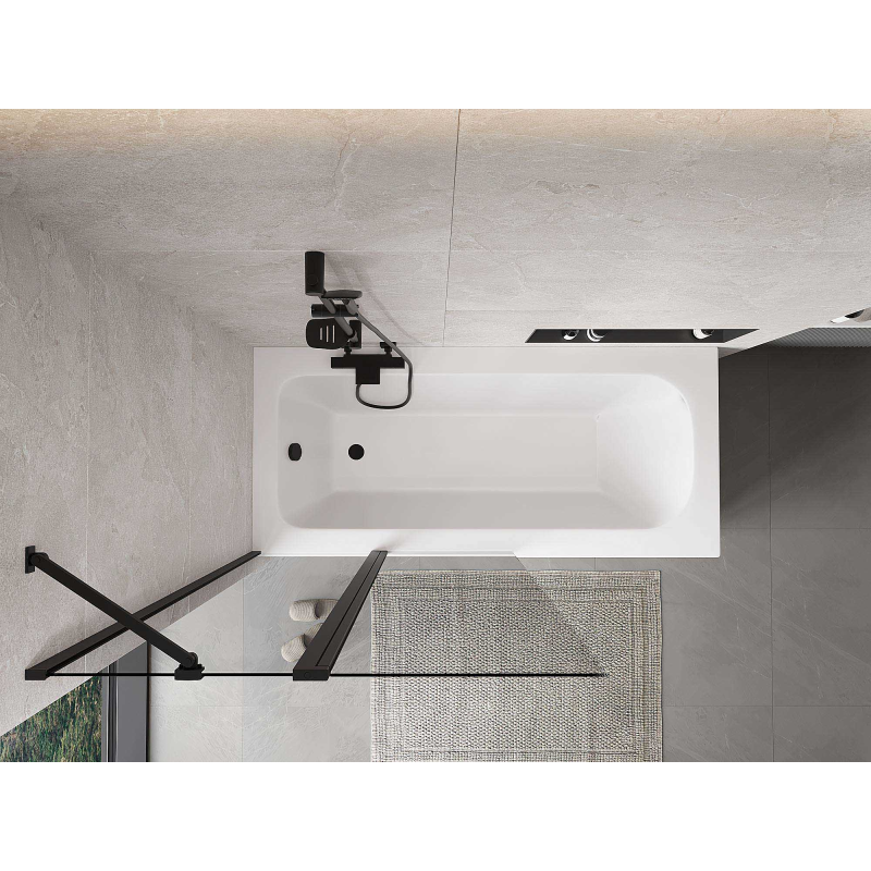 Mexen Mist 2-wing shower screen 100 x 150 cm, transparent, black - 8A9-100-011-70-00