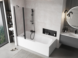 Mexen Mist 2-wing Shower Screen 110 x 150 cm, transparent, black - 8A9-110-011-70-00