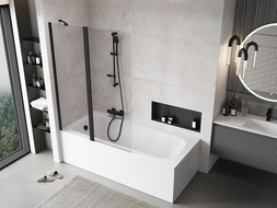 Mexen Mist shower screen 2-winged 120 x 150 cm, transparent, black - 8A9-120-011-70-00