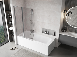 Mexen Mist L 2-wing bath screen 100 x 150 cm, transparent, chrome - 8A9L-100-011-01-00