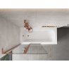 Mexen Mist L 2-wing bath screen 100 x 150 cm, transparent, brushed copper - 8A9L-100-011-65-00