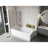 Mexen Mist L 2-Wing Bath Screen 120 x 150 cm, Transparent, Brushed Gold - 8A9L-120-011-55-00
