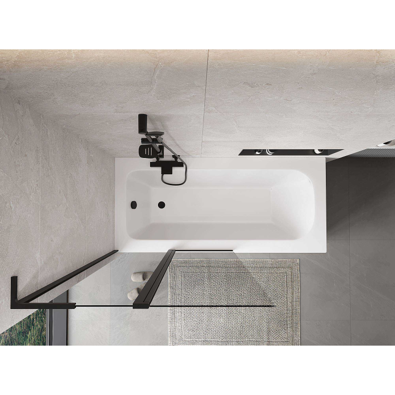 Mexen Mist L shower screen 2-wing 100 x 150 cm, transparent, black - 8A9L-100-011-70-00