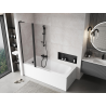 Mexen Mist L Bath Screen 2-Wing 110 x 150 cm, Transparent, Black - 8A9L-120-011-70-00