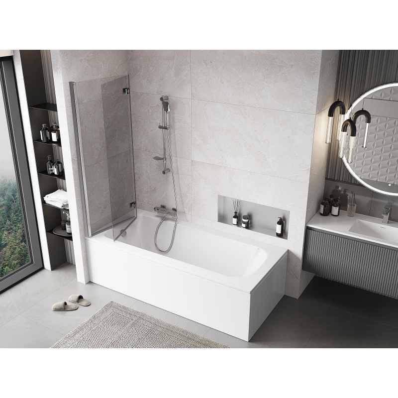 Mexen Mist 2-wing Left Shower Screen 120 x 150 cm, Transparent, Chrome - 8A9-120-002-01-00-L