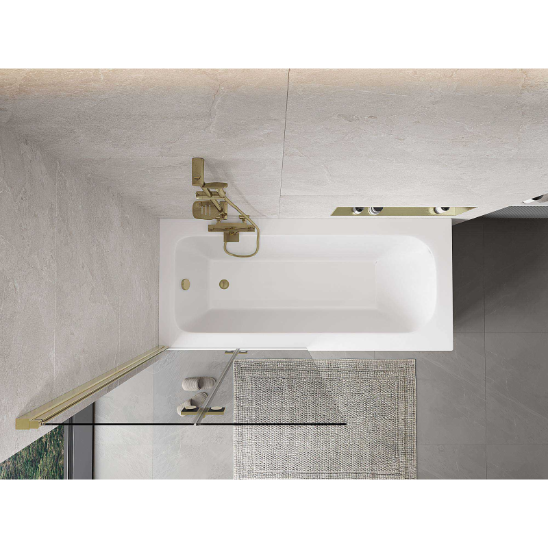 Mexen Mist 2-panel left shower screen 90 x 150 cm, transparent, gold - 8A9-090-002-50-00-L