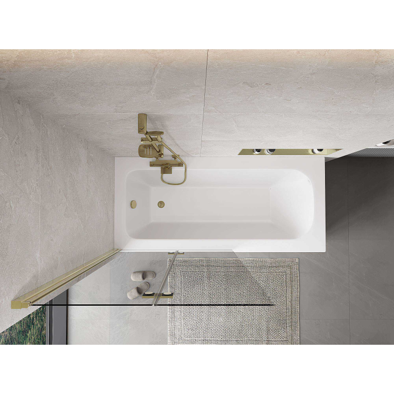 Mexen Mist 2-panel left shower screen 100 x 150 cm, transparent, gold - 8A9-100-002-50-00-L