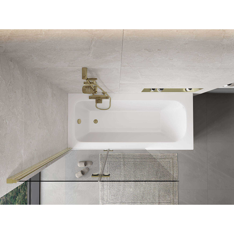 Mexen Mist 2-wing Left Shower Screen 110 x 150 cm, Transparent, Gold - 8A9-110-002-50-00-L