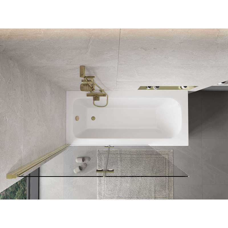 Mexen Mist 2-wing left shower partition 120 x 150 cm, transparent, gold - 8A9-120-002-50-00-L