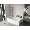 Mexen Mist two-panel left shower screen 140 x 150 cm, transparent, gold - 8A9-140-002-50-00-L