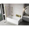 Mexen Mist shower screen, 2-panel left 90 x 150 cm, transparent, brushed gold - 8A9-090-002-55-00-L