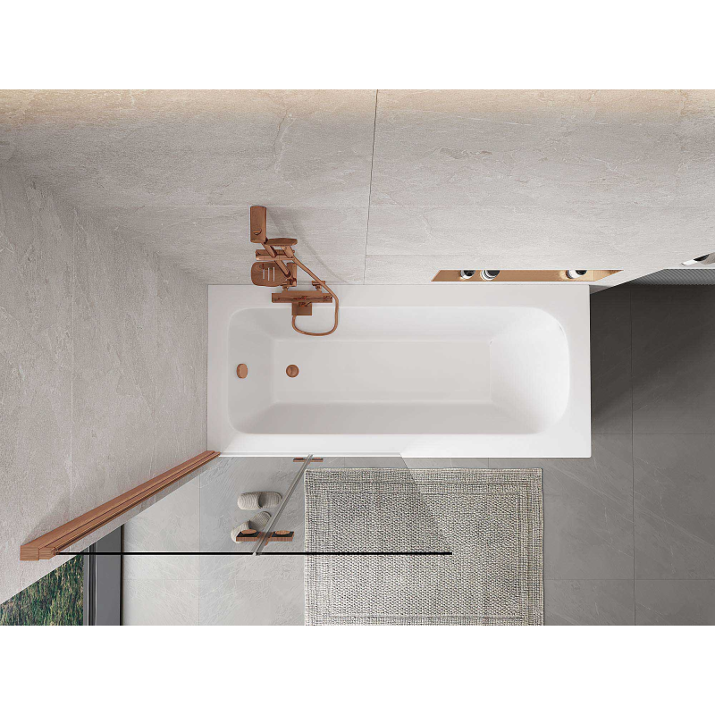 Mexen Mist 2-wing left shower screen 90 x 150 cm, transparent, brushed copper - 8A9-090-002-65-00-L