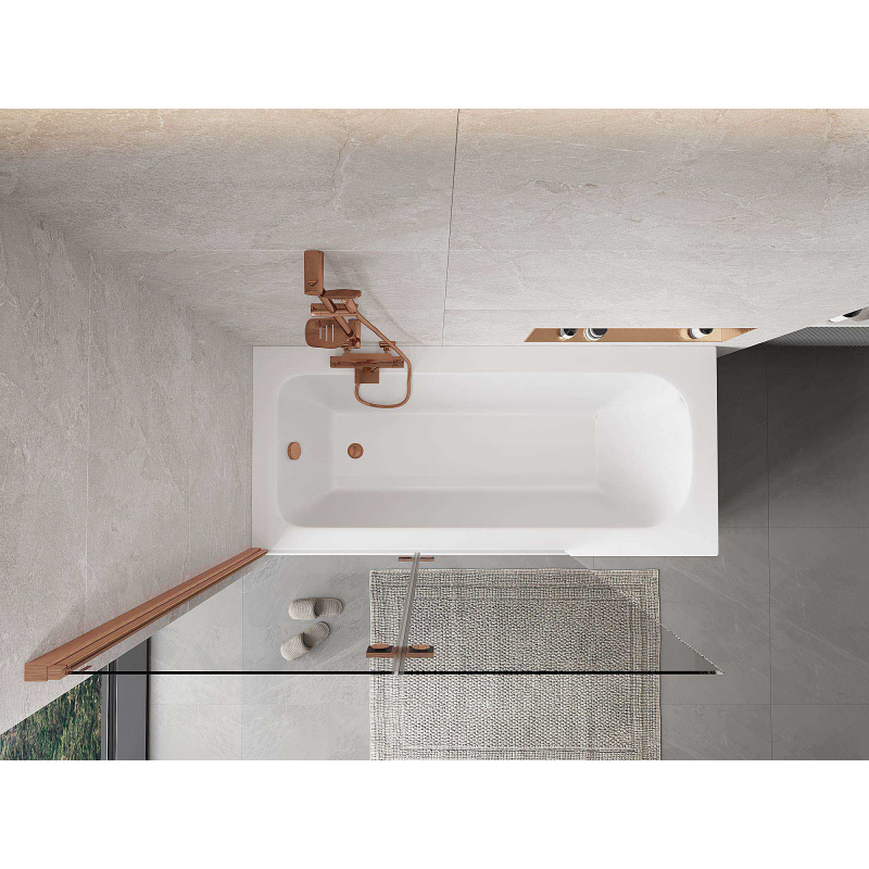 Mexen Mist 2-wing left shower screen 120 x 150 cm, transparent, brushed copper - 8A9-120-002-65-00-L