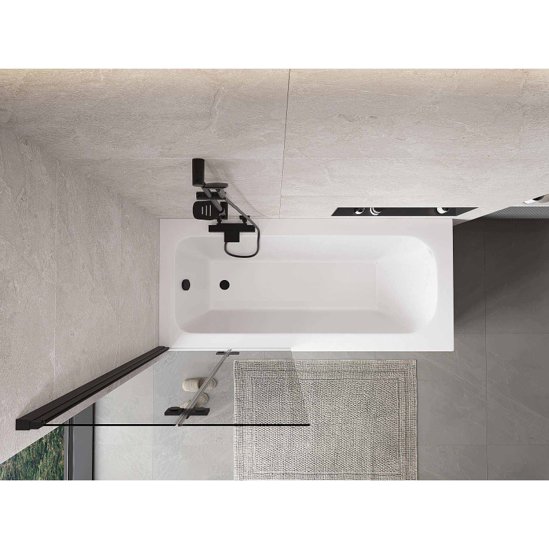 Mexen Mist 2-panel left shower screen 80 x 150 cm, transparent, black - 8A9-080-002-70-00-L