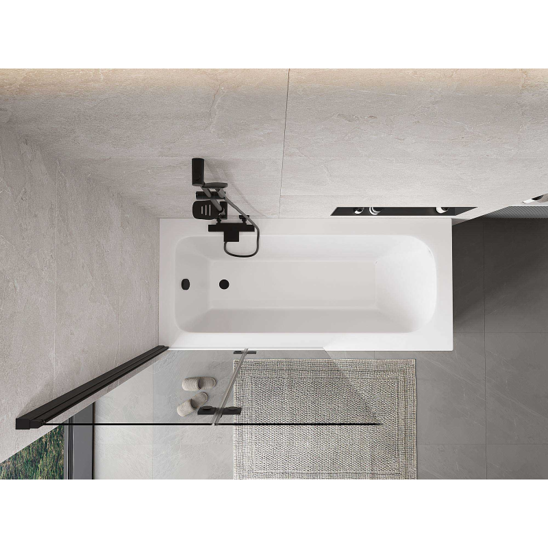 Mexen Mist 2-panel left shower screen 100 x 150 cm, transparent, black - 8A9-100-002-70-00-L