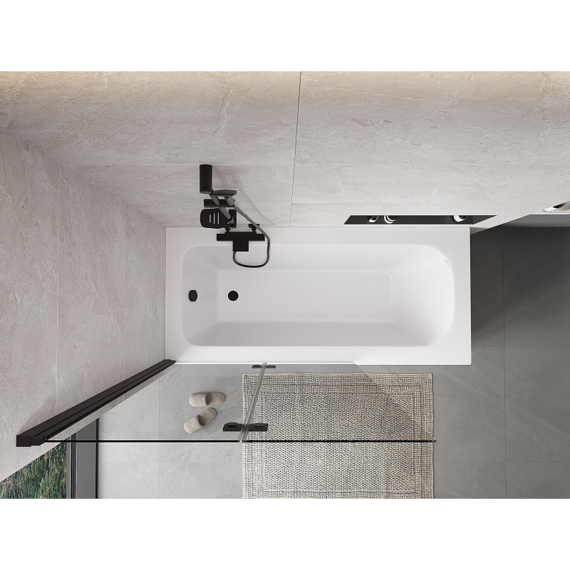 Mexen Mist 2-panel left shower screen 110 x 150 cm, transparent, black - 8A9-110-002-70-00-L