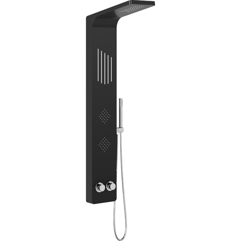 Mexen Navas shower panel, black - 7627-02-70