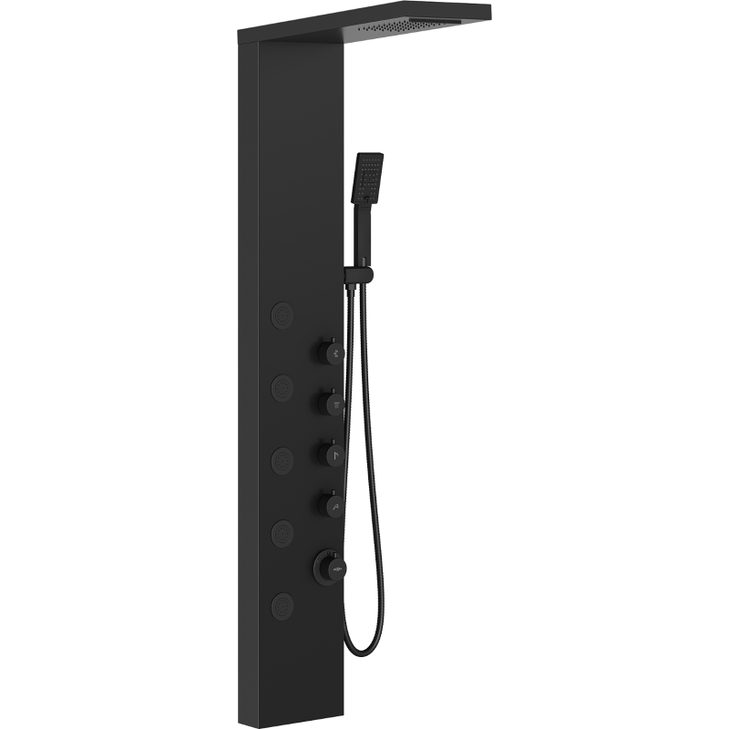 Mexen Lando shower panel, black - 7611-04-70