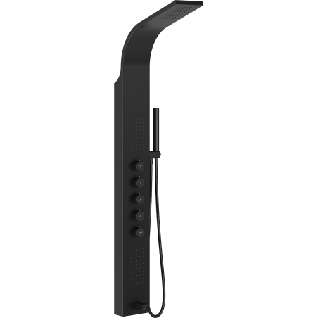 Mexen Timor shower panel with spout, black - 7621-04-70