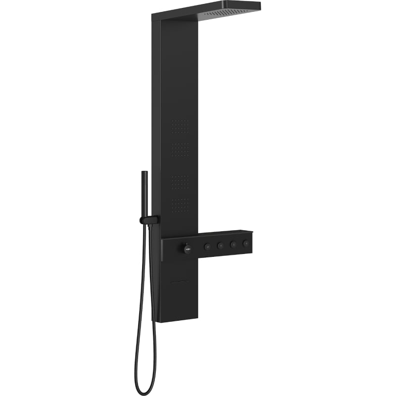 Mexen Natan shower panel with spout, black - 7626-04-70