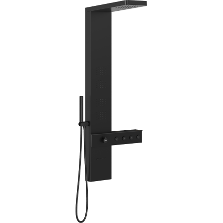 Mexen Natan shower panel with spout, black - 7626-04-70
