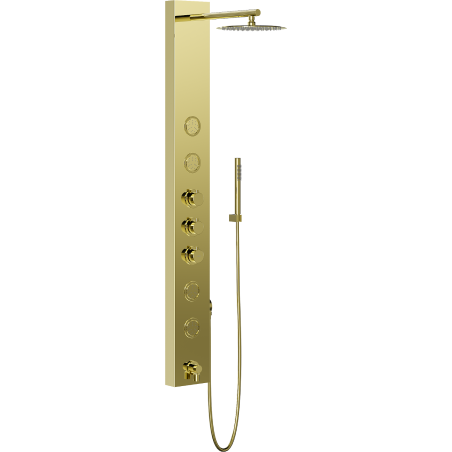 Mexen Ivo shower panel with spout, gold - 7608-03-50